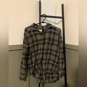 Distressed Flannel Button Up